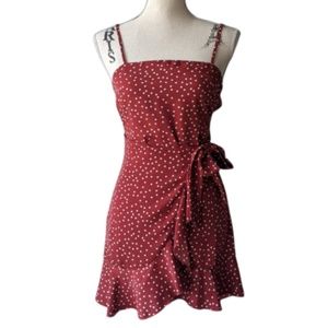 Princess Polly Summer Polka Dot Ruffle Wrap Dress